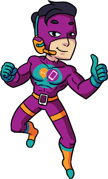 Hero von hey contact heroes zeigt Daumen hoch